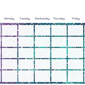 Könnte beinhalten: Ein Wochenplaner mit einem bunten gemusterten Hintergrund. Der Planer hat sieben Spalten für jeden Tag der Woche, von Sonntag bis Samstag. Jede Spalte hat sechs Zeilen zum Planen von Terminen oder Aufgaben.