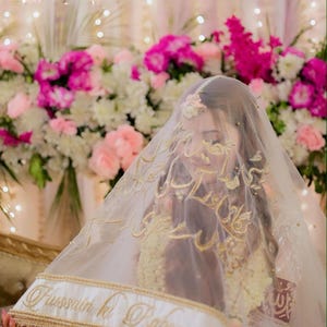 Nikkah Dupatta Personalized Nikkah Veil Pakistani Bridal Dupatta Custom Name Dupatta Pakistani Wedding Veil any color Dupatta