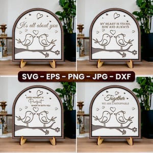 Liebesvogel-Rahmen Ornament, Valentinstag SVG, Liebe Vogel Zeichen Rahmen, Jubiläum SVG, süßes Paar Ornament, rustikale Liebe Dekor, Verlobungsgeschenk