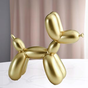 Shiny Balloon Dog Sculpture, Nordic Style Figurine Polished Matte Resin Statue, Creative Resin Craft for Charming Home Decor, Desktop Decor