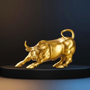 Resin Bull statue,Wall Street Bull Ox Monument,Office Desk Decor,copper craft,the god of wealth Mammon Victory,With Customized Gift Card