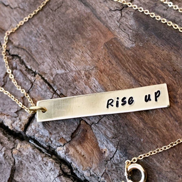 Hamilton Musical Rise Up Broadway Gold Necklace