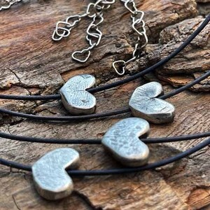 Sterling Silver - Rustic Slide into Your Heart Necklace