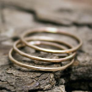 Three 14k Gold Filled Dainty Stacking Rings