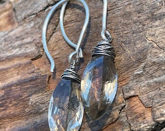 Smokey Quartz Marquis Earrings