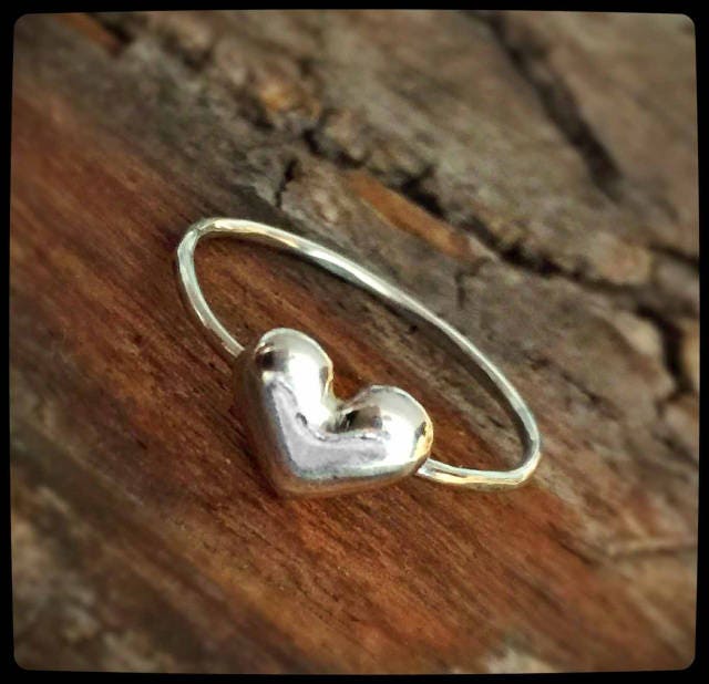 Puffy Heart Ring Sterling Silver - Etsy