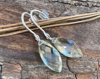 Summer Breeze Green Amethyst Marquis Earrings