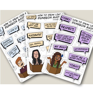 Sticker Bogen Spreche wie ein Dungeon Meister, Schlagwort, Kritische Rolle, Dimension 20, DnD