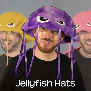 Jellyfish Hat Plush Fleece Many Colors image 1