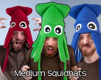 Handmade Medium Fleece Squid Hat - Many Colors