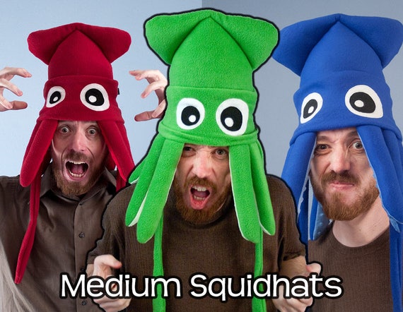 Handmade Medium Fleece Squid Hat Many 