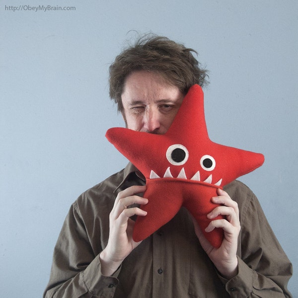 Large Starfish Fleece Plush - Red