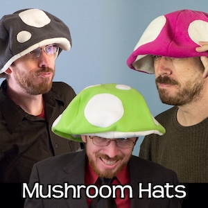 Fleece Mushroom Cap Floppy Hats Many Colors image 1