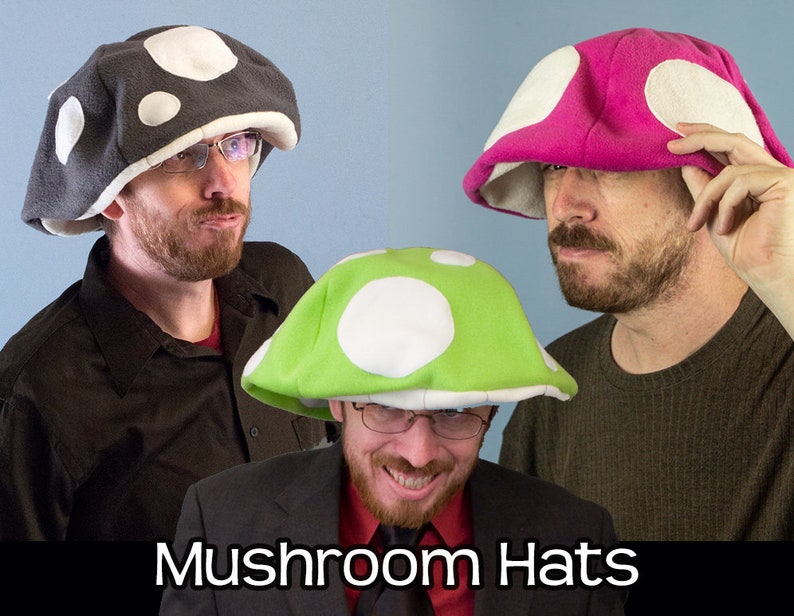 Fleece Mushroom Cap Floppy Hats Many Colors image 1