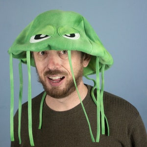 Jellyfish Hat Plush Fleece Many Colors Green Tie-Dye