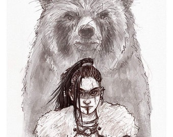 Bear Totem Barbarian - Fine Art Print