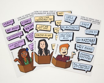 Magnet Set, Speak Like a Dungeon Master, Catch Phrase, Critical Role, Dimension 20, DnD