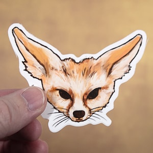 Autocollant en vinyle fennec renard, résistant aux intempéries, autocollant mignon, autocollant, imperméable