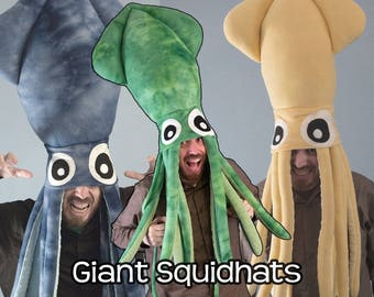 Giant Squid Hat Tie-Dye Fleece - Many Colors