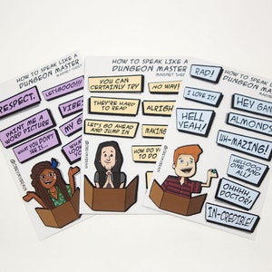 Magnet Set, Speak Like a Dungeon Master, Catch Phrase, Critical Role, Dimension 20, DnD image 2