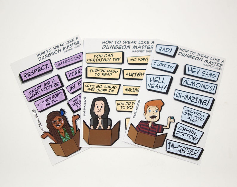 Magnet Set, Speak Like a Dungeon Master, Catch Phrase, Critical Role, Dimension 20, DnD image 2