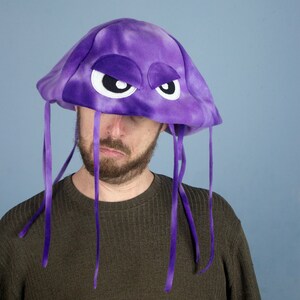 Jellyfish Hat Plush Fleece Many Colors Purple Tie-Dye