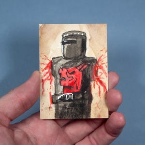 ACEO PRINT Artist Trading Card Monty Python The Black Knight ATC