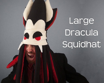 Vampire Squid Hat Plush Fleece Large Dracula