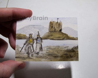 ACEO PRINT Artist Trading Card Monty Python Silly Kaniggits ATC