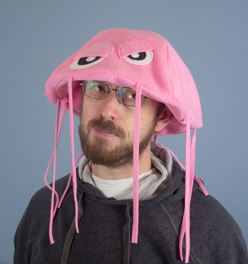 Jellyfish Hat Plush Fleece Many Colors Pink