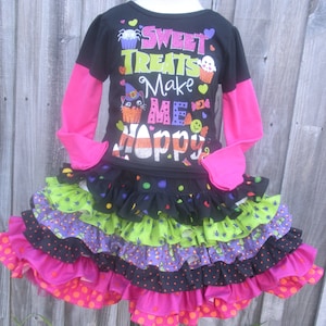 Shop Closing Ready to Ship Custom Boutique Halloween 6 Ruffle Skirt Girl 13 inches long Sizes 3 4 5 image 1