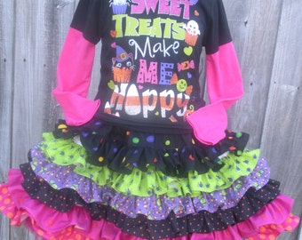 Shop Closing Ready to Ship Custom Boutique Halloween 6  Ruffle Skirt Girl 13 inches long Sizes  3 4 5