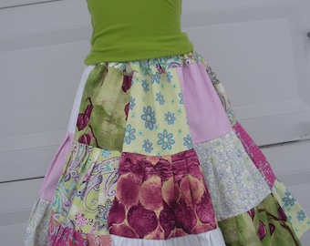 Closing up Shop Sale  Ready to Ship Girl Amy Butler Midwest Modern Skirt 19 inches long  Adjustable waist Girl Size  4 5 6 7 or 8