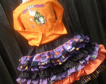 Shop Closing Ready to Ship  Custom Boutique Halloween 6 Ruffle full 12 inches Girl 3 4 5