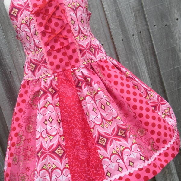 Shop Closing ...Last One....Ready to Ship Custom Boutique Red Pink Mezzanine Girl Dress 4 5