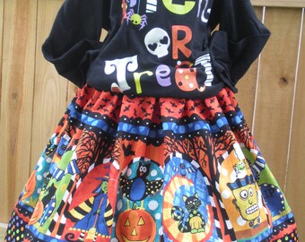 Shop Closing Halloween Ready to Ship Custom Boutique Twirl Skirt Girl 3 4 5 6 7 or 8 it's 16 inches long