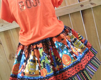 Shop Closing Halloween Ready to Ship Custom Boutique Twirl Skirt Girl 3 4 5 6 7 or  8  15 inches long