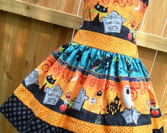 Shop Closing  Halloween Ready to Ship Custom Boutique Girl Jumper Dress 7  Slim 8