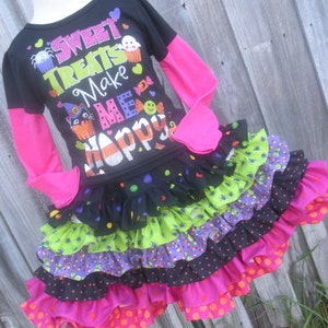 Shop Closing Ready to Ship Custom Boutique Halloween 6 Ruffle Skirt Girl 13 inches long Sizes 3 4 5 image 2