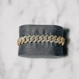 Bransoletka Miami Cuban Link, Bransoletka męska/damska, Bransoletka Moissanite Cuban, Dostępna w srebrze próby 925/10-karatowym złocie, Przeszła test diamentów