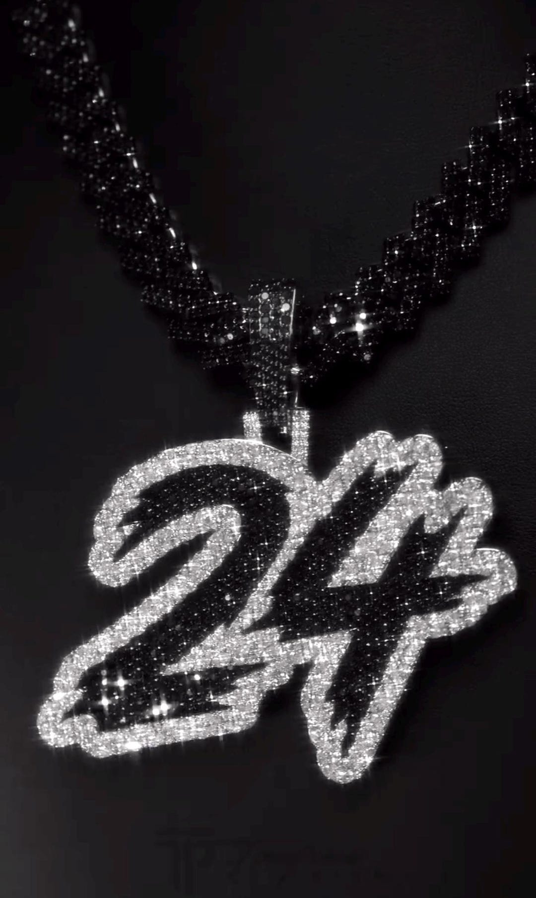 Custom Iced Out Number Pendant Hip Hop Jewelry | Black & White Chunky ...