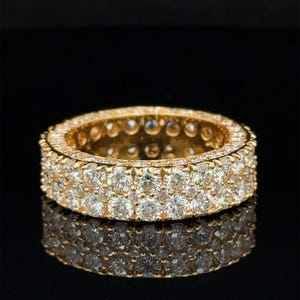 Iced Out VVS1 Moissanite Ring Men’s Wedding Band, Big Pointers Iced Out Band, Pass Diamond Test, Luxury Groom Gift