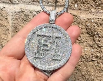 VVS1 Moissanite Maßgeschneiderte Iced Out Hip Hop Anhänger | Chunky Moissanit Anhänger | 925er Silber/10K Gold | Kundenspezifischer handgemachter Moissanit Jewelr