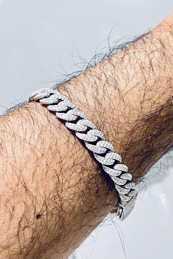 10mm Miami Cuban Link Bracelet, Men/women Bracelet, Moissanite