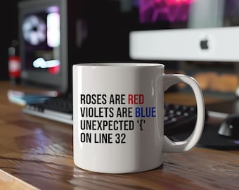 Kubek z napisem „Róże są czerwone” – zabawny prezent dla programisty stron internetowych