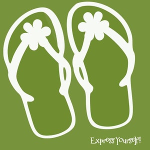 Vinyl Flip Flop Car Window Decal Sticker