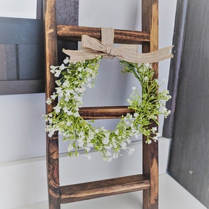 Farmhouse Tea Towel Ladder-Mini Ladder-farmhouse-Kitchen- Bathroom-Wreath Ladder-Bathroom towel holder-Rustic ladder-Rae Dunn display