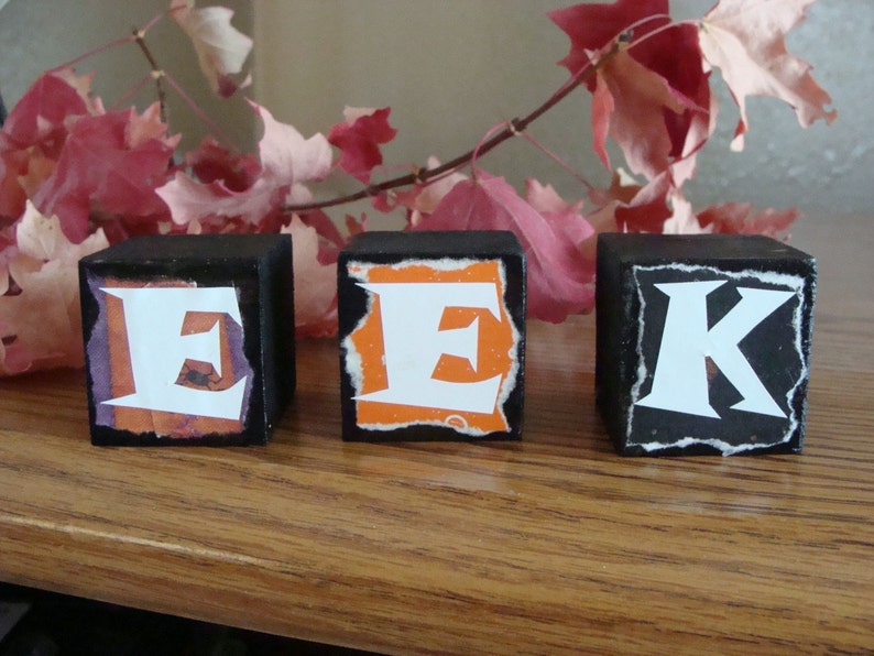 Halloween letter blocks, eek letter block image 1