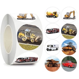 Stickers auto's en bouwmachines 20 stuks, zelfklevende sticker voor jongens
