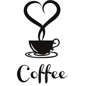 Schrijf koffiesticker, kopje koffie zelfklevende stickers, 20x12cm